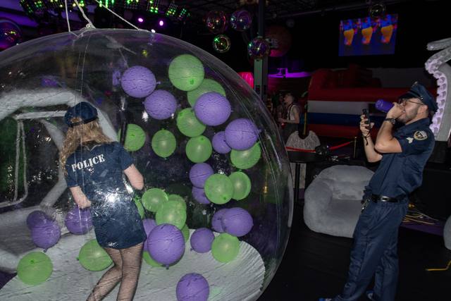 Halloween night 2025 at Bounce Empire, the Coloween takeover of the indoor inflatable park