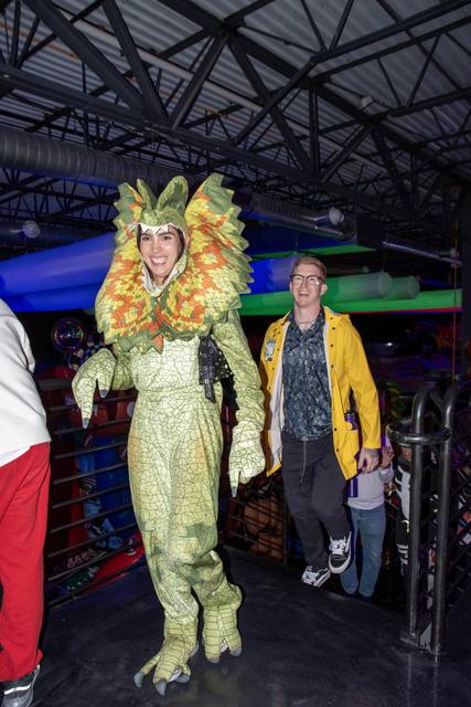 Halloween night 2025 at Bounce Empire, the Coloween takeover of the indoor inflatable park