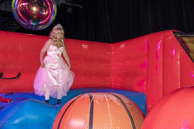 Halloween night 2025 at Bounce Empire, the Coloween takeover of the indoor inflatable park
