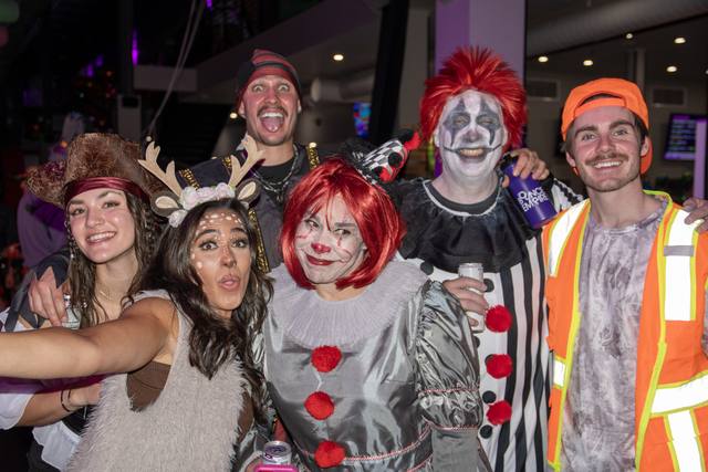 Halloween night 2025 at Bounce Empire, the Coloween takeover of the indoor inflatable park