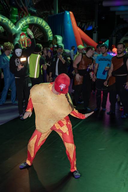 Halloween night 2025 at Bounce Empire, the Coloween takeover of the indoor inflatable park