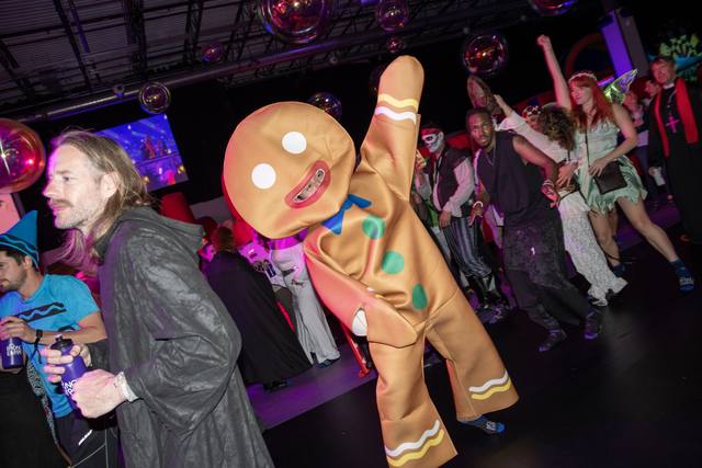 Halloween night 2025 at Bounce Empire, the Coloween takeover of the indoor inflatable park