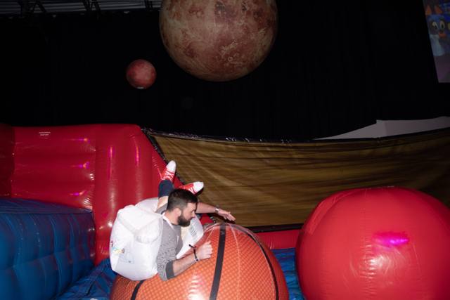Halloween night 2025 at Bounce Empire, the Coloween takeover of the indoor inflatable park