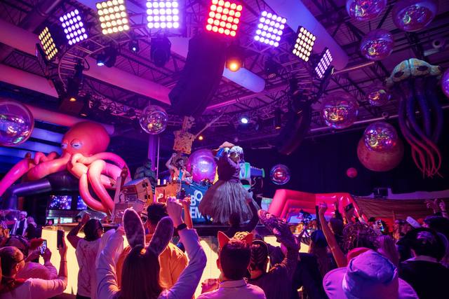 Halloween night 2025 at Bounce Empire, the Coloween takeover of the indoor inflatable park